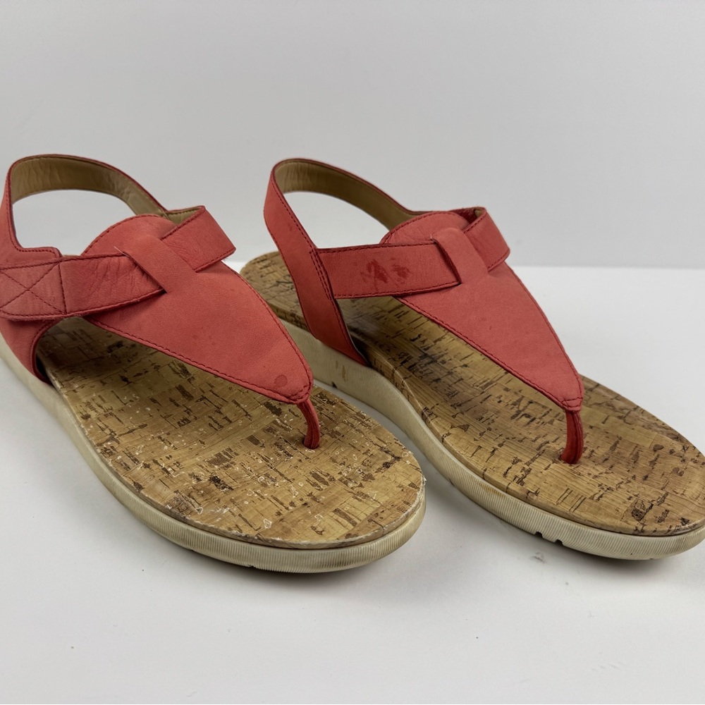 Naturalizer Lincoln leather Coral Thong Sandals with Cork Footbed size 10